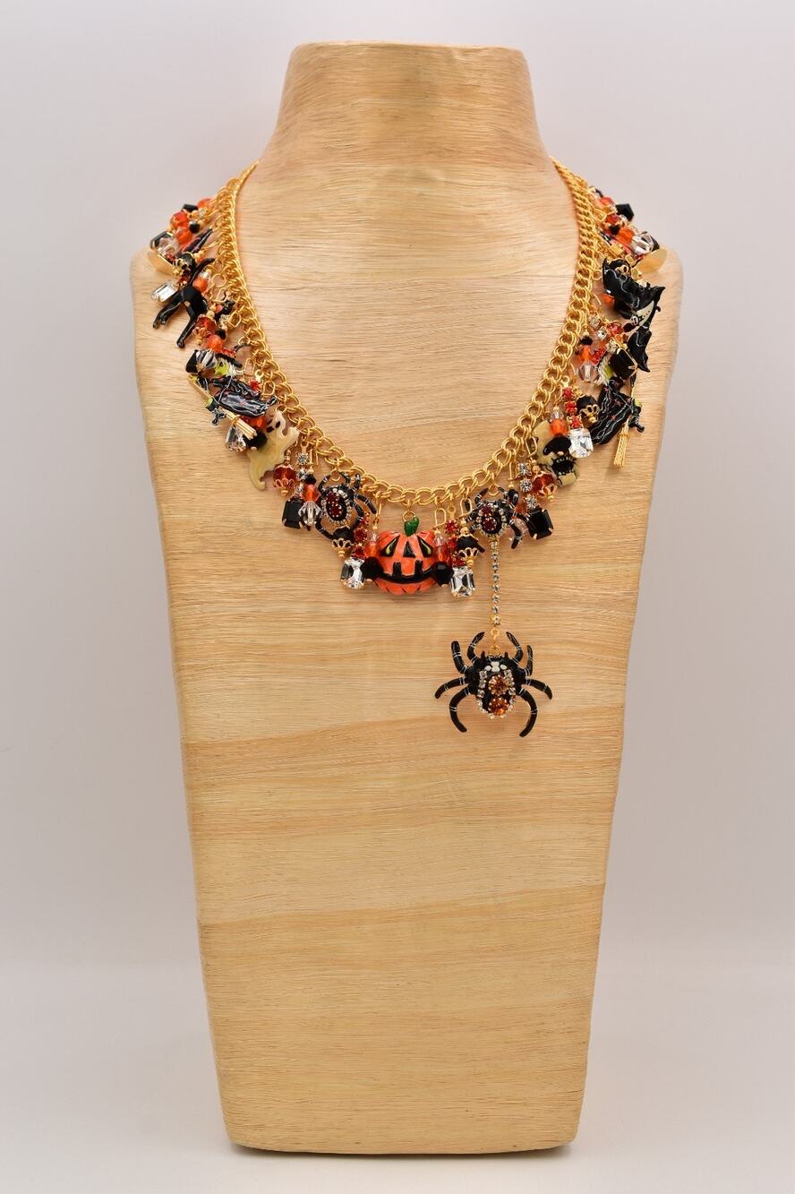 Lunch at the Ritz Style Halloween Charm Necklace Spooky Collector Esme ZE 2006